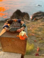 Pulsera maxi piedras lapislázuli y ágata india - Imagen 4