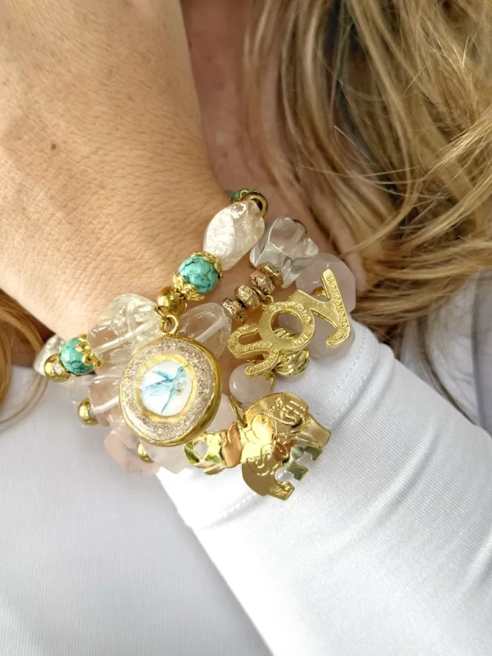 Pulsera maxi cuarzo rosa FAMILIA - Imagen 2