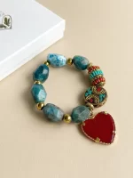 Pulsera apatita corazón murano - Imagen 2