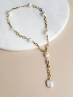 Collar en Y con perlas - Imagen 2