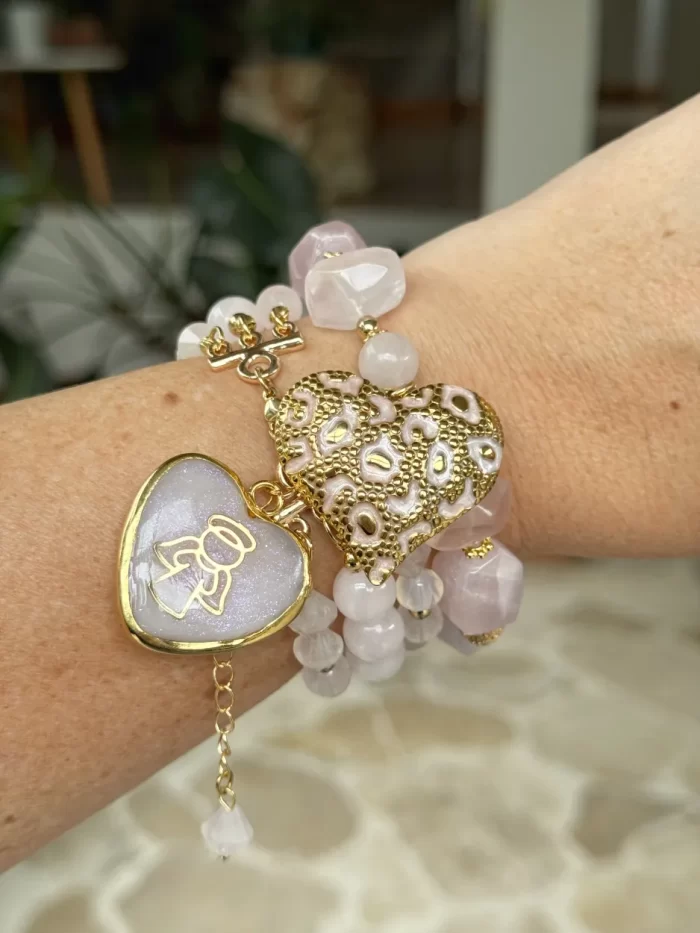 Pulsera AMOR PROPIO cuarzo rosa - Imagen 2