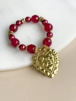 Pulsera MIS RAICES rojo cherry