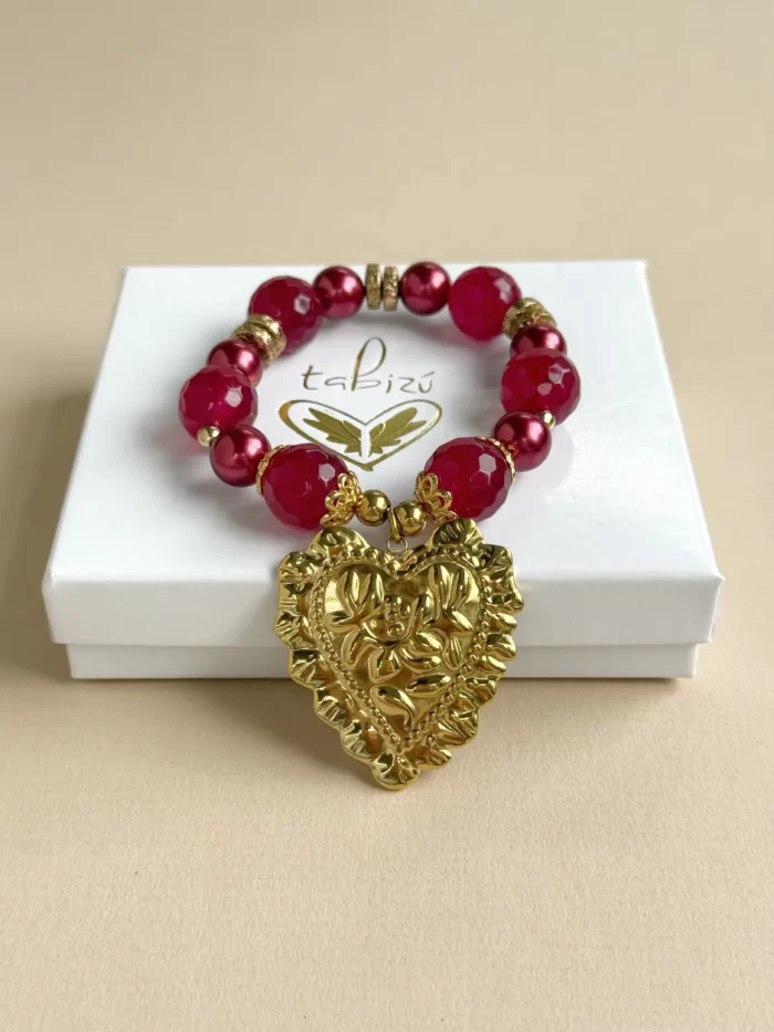 Pulsera MIS RAICES rojo cherry - Imagen 2