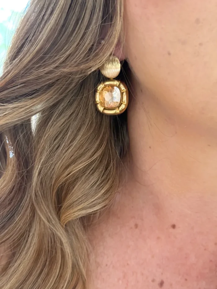Arete cristal dorado - Imagen 2