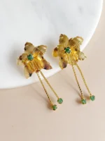 Maxi aretes flores drusa verde