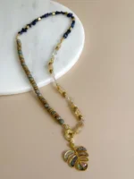 Collar multiuso piedras y hoja de nácar - Imagen 4