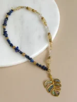 Collar multiuso piedras y hoja de nácar - Imagen 2