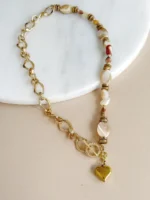 Collar de eslabón y perla de nácar