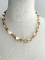 Collar de eslabón y perla de nácar - Imagen 6