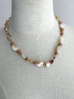 Collar de eslabón y perla de nácar - Imagen 3