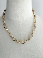 Collar de eslabón y perla de nácar - Imagen 2