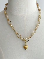 Collar de eslabón y perla de nácar - Imagen 4