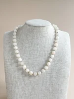Collar ágatas beige corazón - Imagen 2