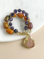 Pulsera multi función ágata y amatista