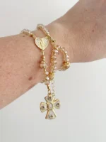 Pulsera rosario tono nude - Imagen 2