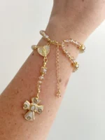 Pulsera rosario tono nude - Imagen 3