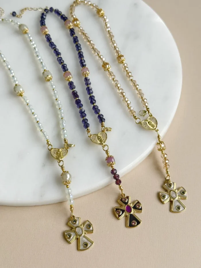 Pulsera rosario  morado - Imagen 2