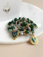 Set verde esmeralda corazón - Imagen 3