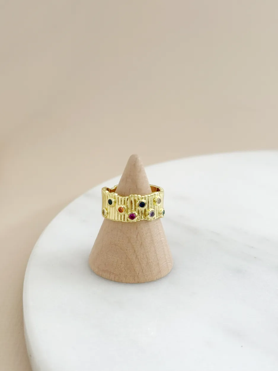 Anillo grueso zirconia color