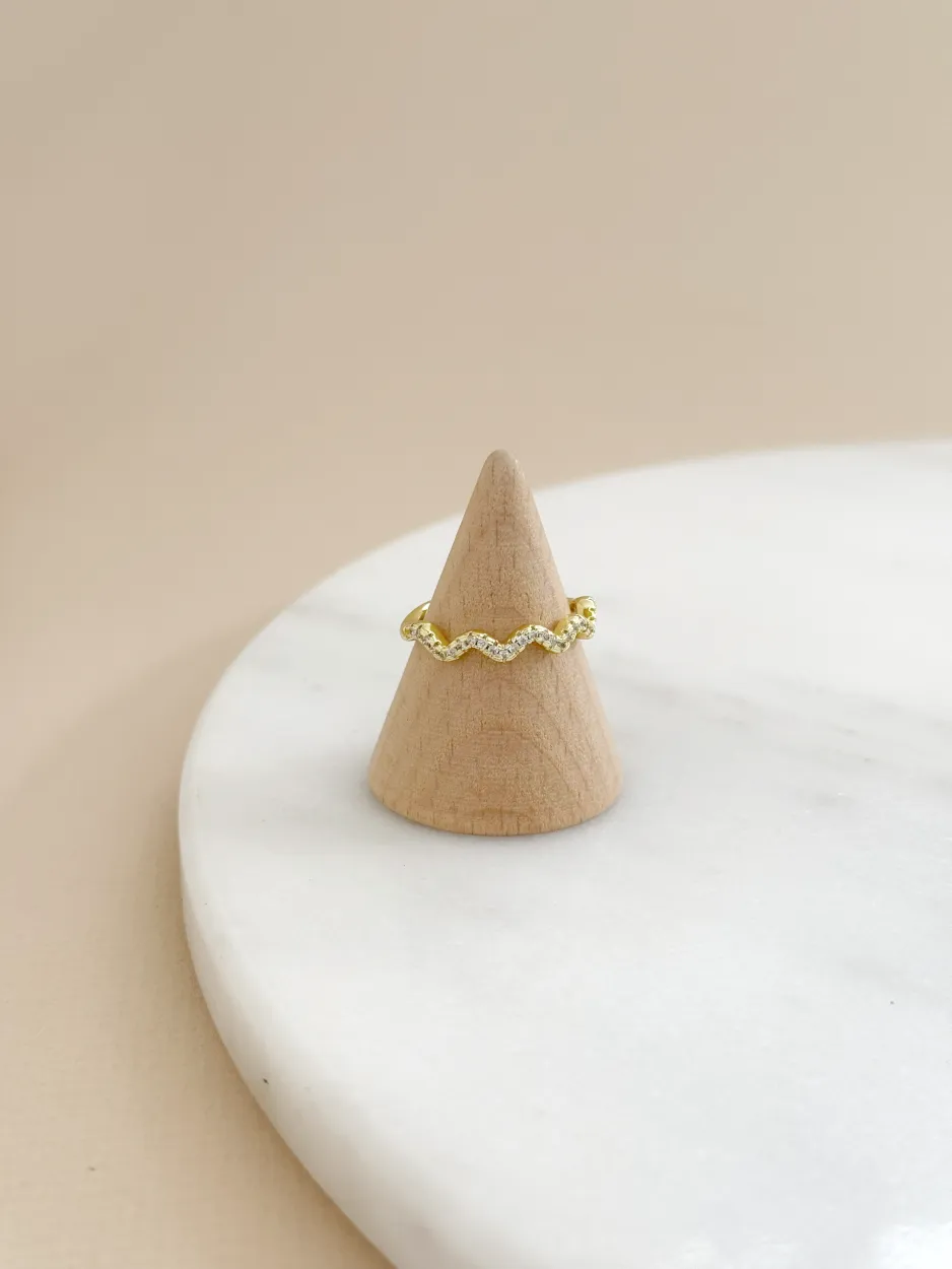 ani99 Anillo ondas zirconia - Imagen 1