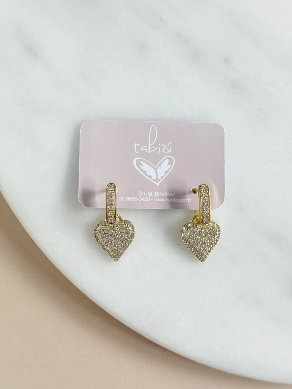 Argollas zirconia corazón