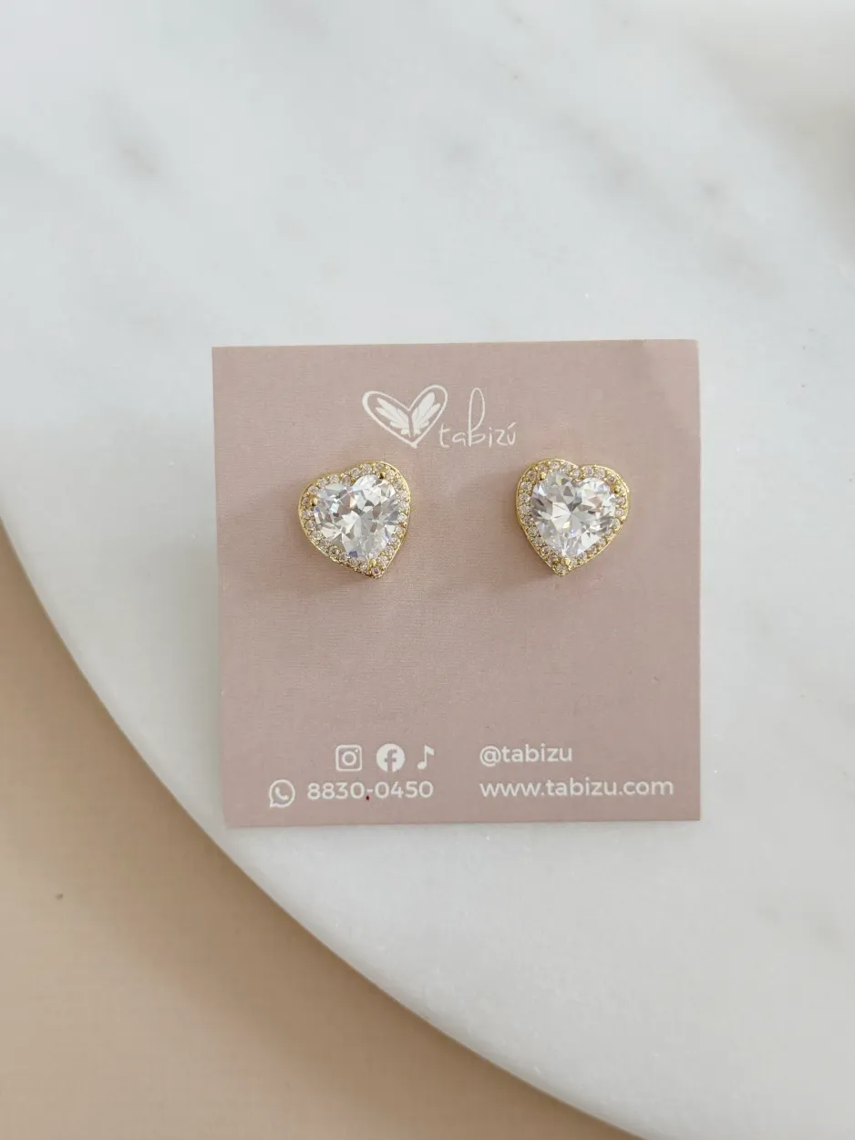 are284 Arete corazón zirconia mediano - Imagen 1