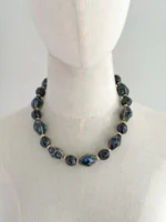 Collar azul cuentas cerámica