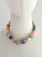 Collar colores ágatas y tibetanas
