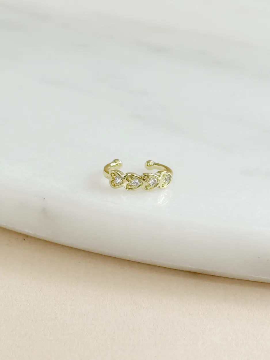 Earcuff corazones zirconias