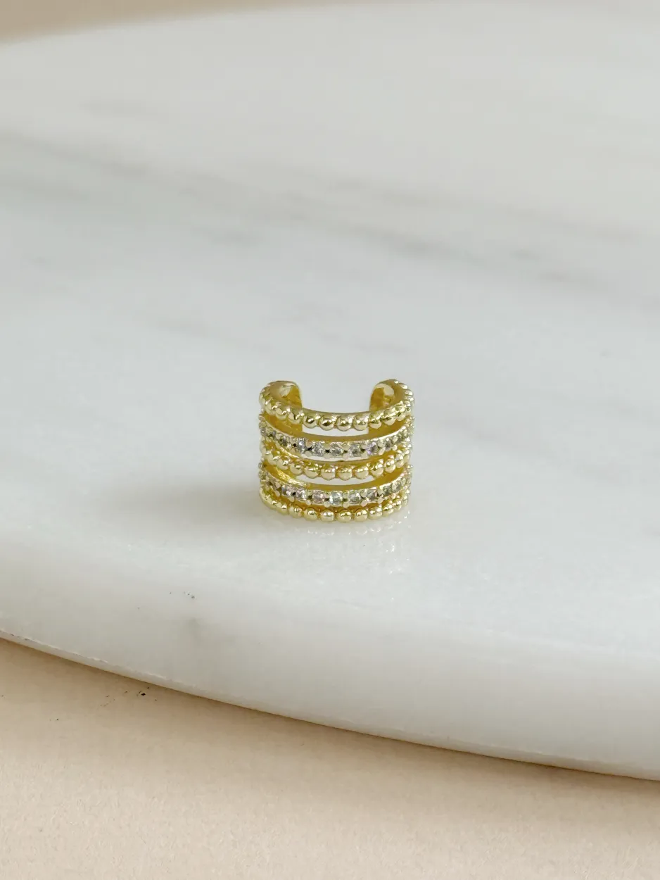 Earcuff grueso zirconias 5 tiras