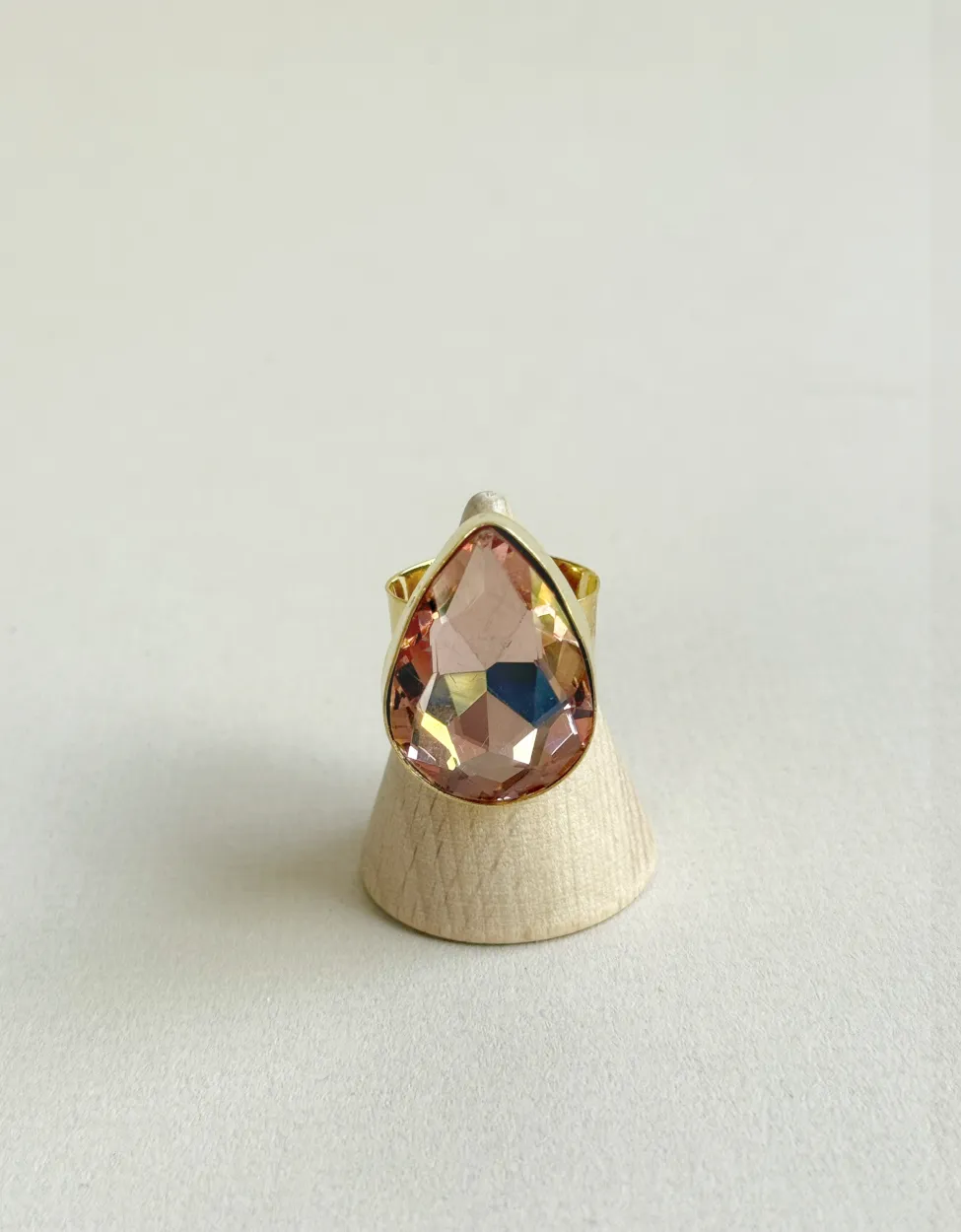 ani301 anillo gota rosado champagne - Imagen 1