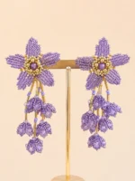 Maxi arete flor lila