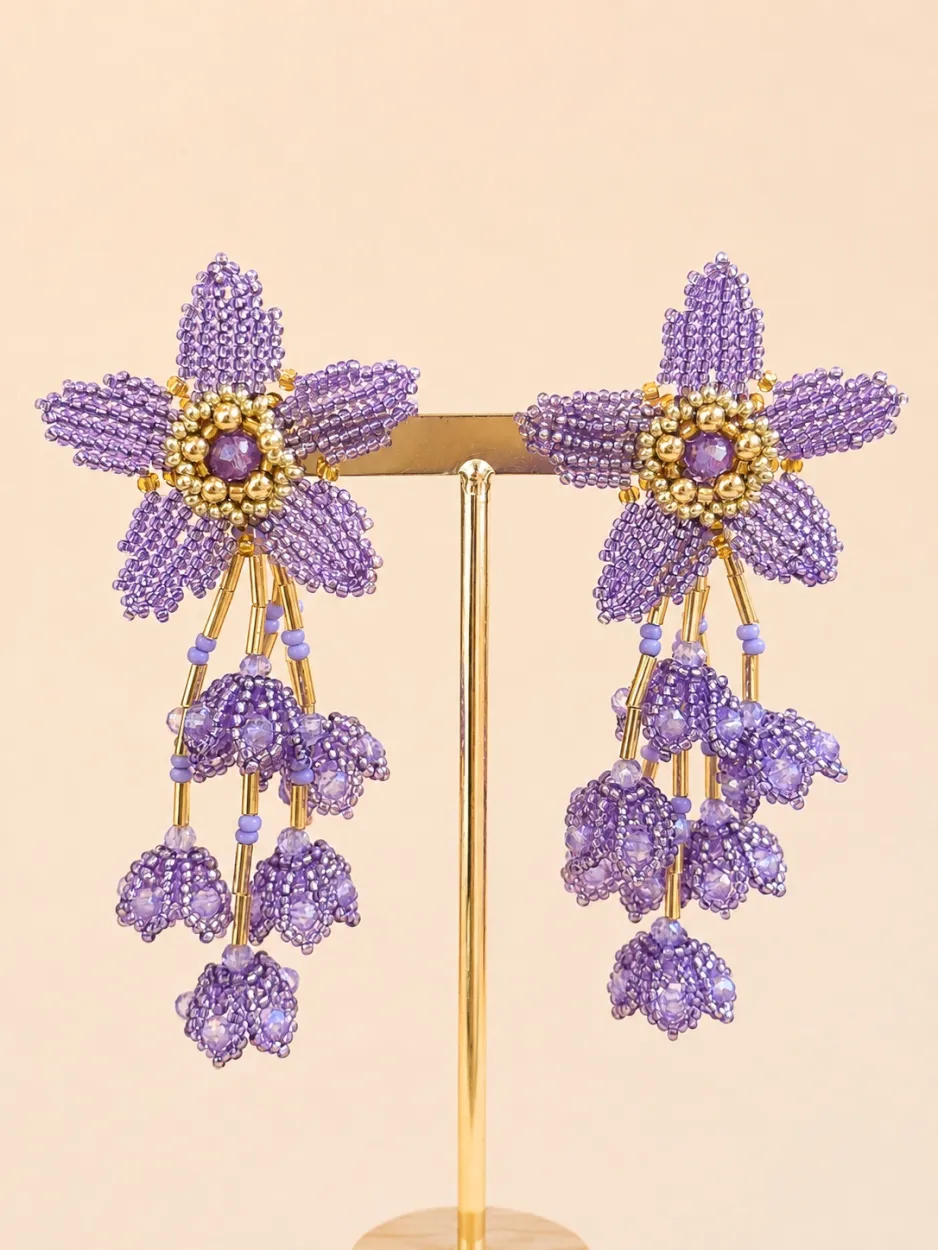 Maxi arete flor lila