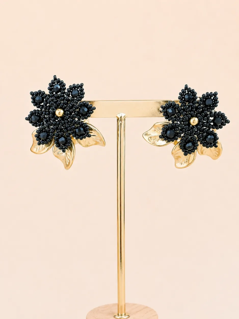 Arete mediano flor negra