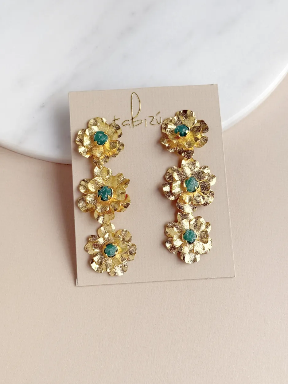 Maxi arete 3 en 1 flores