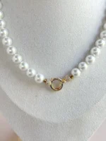 Collar perla nácar cierre dorado - Imagen 2