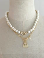 Collar perla nácar cierre dorado - Imagen 3