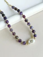 Collar cubos amatista