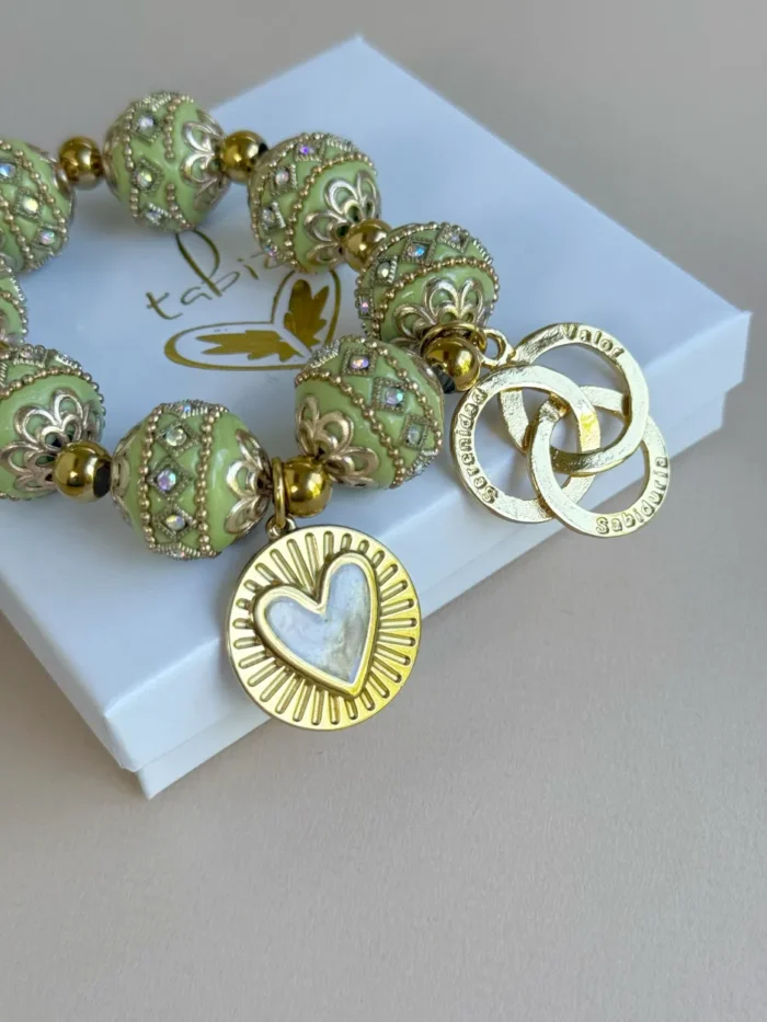 Pulsera verde lima cuentas tibetanas SERENIDAD - Imagen 2