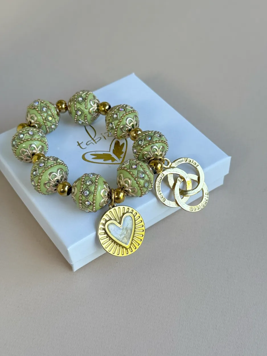 Pulsera verde lima cuentas tibetanas SERENIDAD