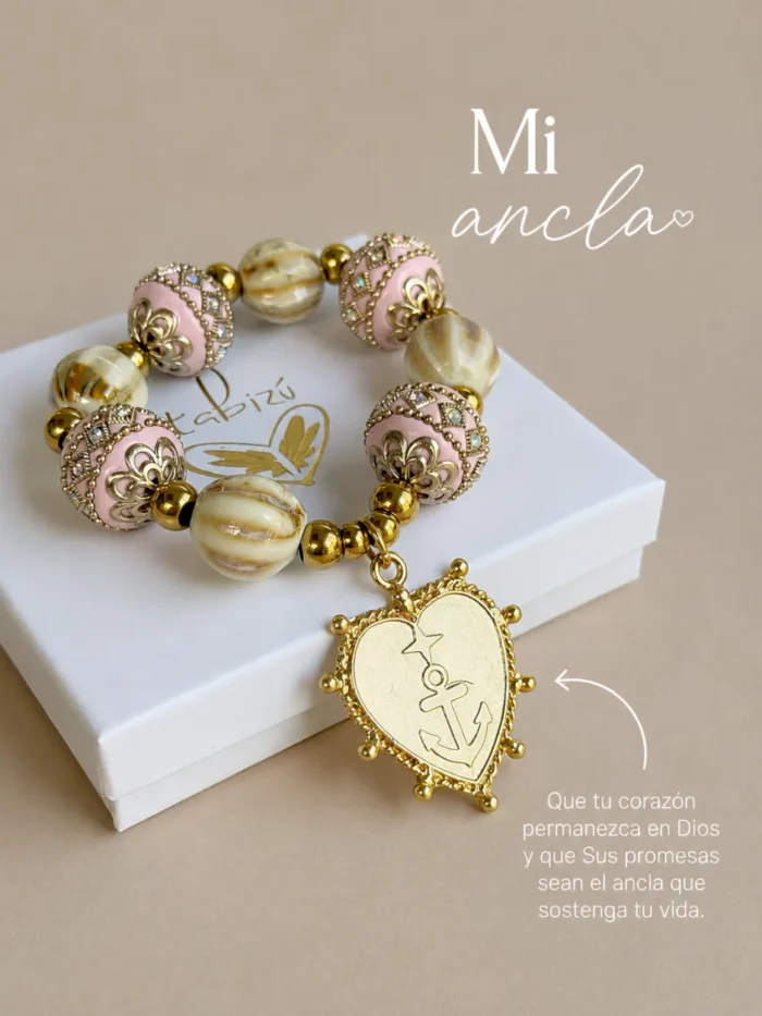 Pulsera cuentas tibetanas MI ANCLA - Imagen 2