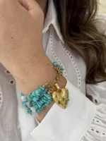 Pulsera turquesa corazón Morralla - Imagen 2