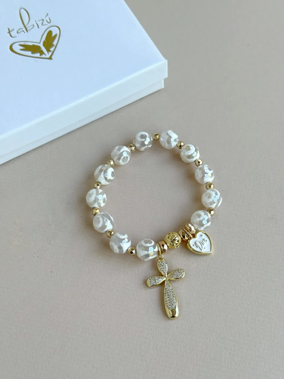 Pulsera Dios tiene el control BLANCA
