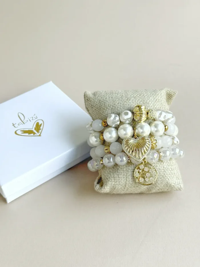 Set blanco corazón y flores - Imagen 3
