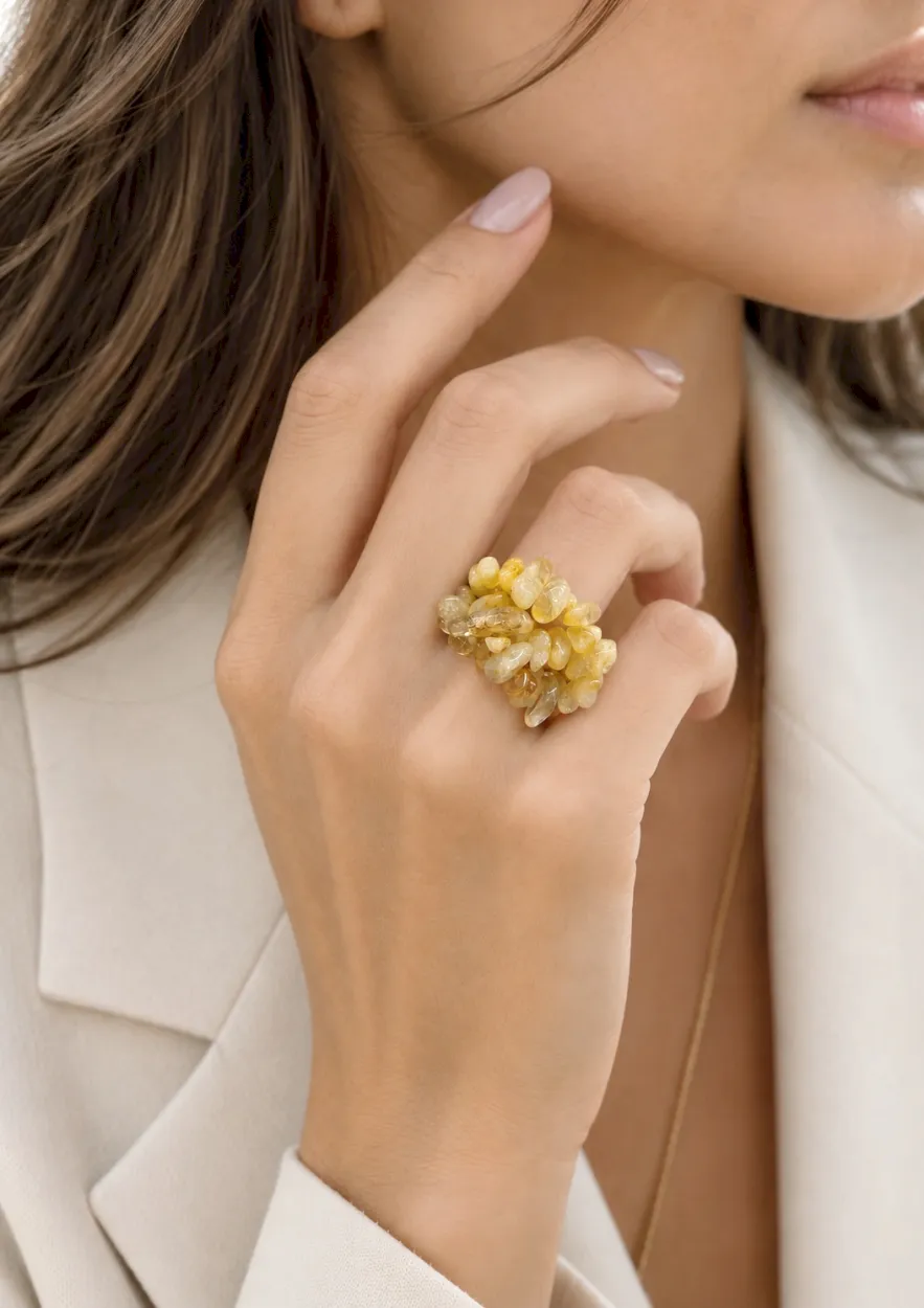 Anillo chilenito Cuarzo Citrino