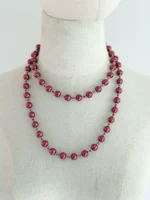Collar largo perla de nacar vino - Imagen 2