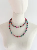 Collar largo ágatas de colores - Imagen 3